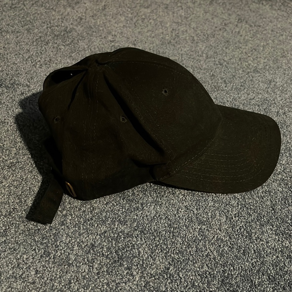 Black Hat with spot for High Ponytail